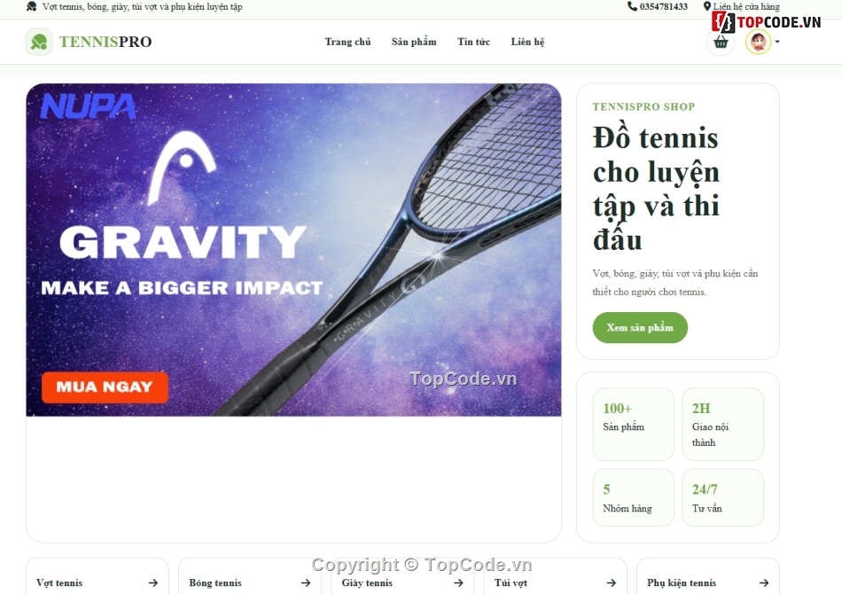thể thao,Website bán đồ thể thao,tennis